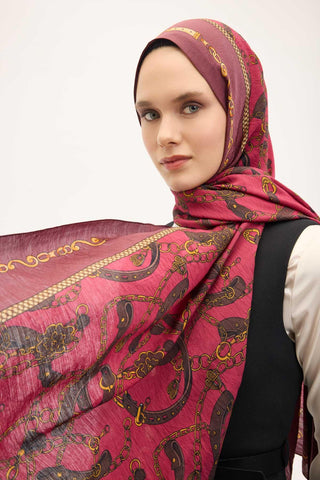 Urban Hours Liora Vişne Mayda Şal 190x70 - Mayda Şal - | Silk Home