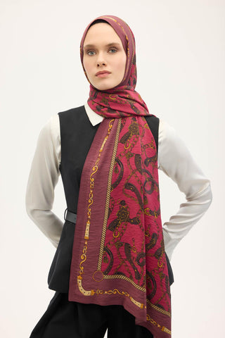 Urban Hours Liora Vişne Mayda Şal 190x70 - Mayda Şal - | Silk Home
