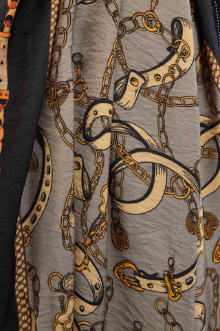 Urban Hours Liora Siyah Gri Mayda Şal 190x70 - Mayda Şal - | Silk Home