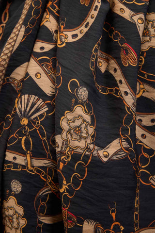 Urban Hours Liora Dumanlı Siyah Mayda Şal 190x70 - Mayda Şal - | Silk Home