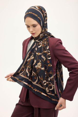 Urban Hours Liora Koyu Siyah Mayda Şal 190x70 - Mayda Şal - | Silk Home