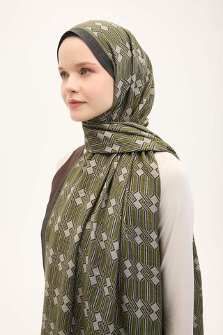 Urban Hours Lumera Yağ Yeşili Mayda Şal 190x70 - Mayda Şal - | Silk Home