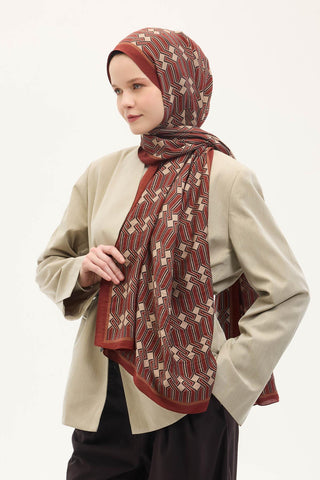 Urban Hours Lumera Kiremit Kırmızı Mayda Şal 190x70 - Mayda Şal - | Silk Home