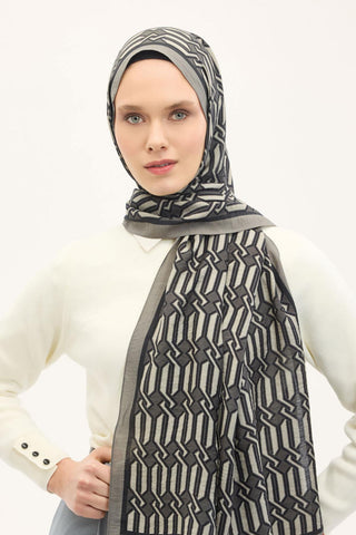 Urban Hours Lumera Koyu Gri Mayda Şal 190x70 - Mayda Şal - | Silk Home