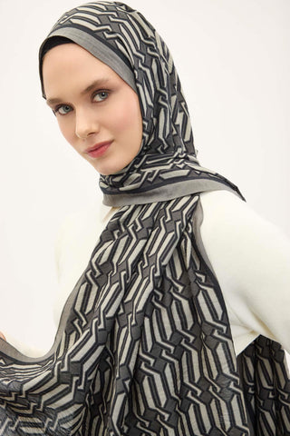 Urban Hours Lumera Koyu Gri Mayda Şal 190x70 - Mayda Şal - | Silk Home