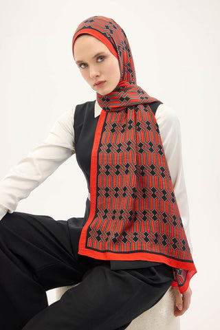 Urban Hours Lumera Canlı Kırmızı Mayda Şal 190x70 - Mayda Şal - | Silk Home