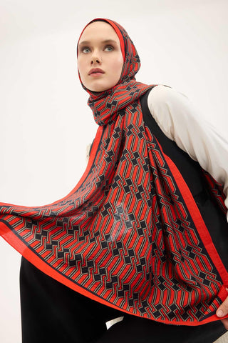 Urban Hours Lumera Canlı Kırmızı Mayda Şal 190x70 - Mayda Şal - | Silk Home