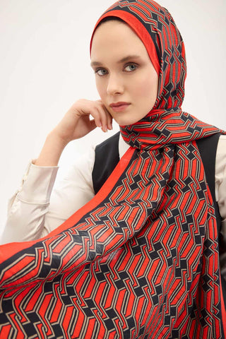 Urban Hours Lumera Canlı Kırmızı Mayda Şal 190x70 - Mayda Şal - | Silk Home