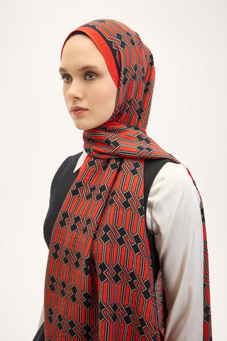 Urban Hours Lumera Canlı Kırmızı Mayda Şal 190x70 - Mayda Şal - | Silk Home