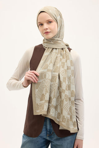 Urban Hours Elvora Bej Mayda Şal 190x70 - Mayda Şal - | Silk Home