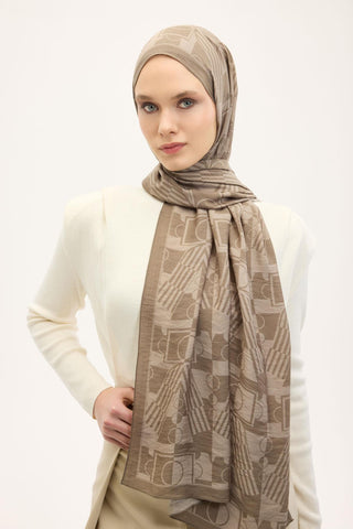 Urban Hours Elvora Sütlü Kahve Mayda Şal 190x70 - Mayda Şal - | Silk Home