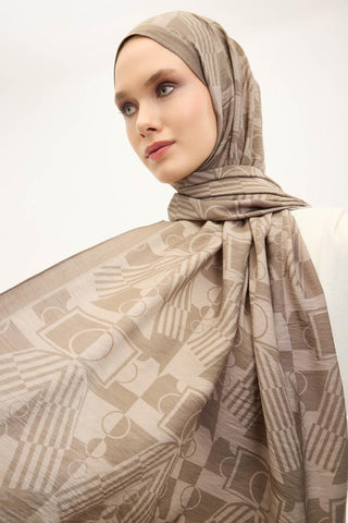 Urban Hours Elvora Sütlü Kahve Mayda Şal 190x70 - Mayda Şal - | Silk Home