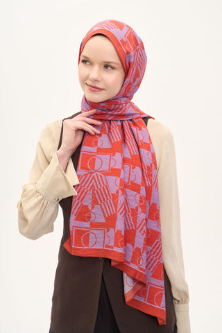 Urban Hours Elvora Koyu Turuncu Mayda Şal 190x70 - Mayda Şal - | Silk Home