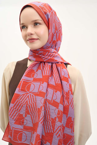 Urban Hours Elvora Koyu Turuncu Mayda Şal 190x70 - Mayda Şal - | Silk Home