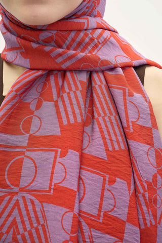 Urban Hours Elvora Koyu Turuncu Mayda Şal 190x70 - Mayda Şal - | Silk Home
