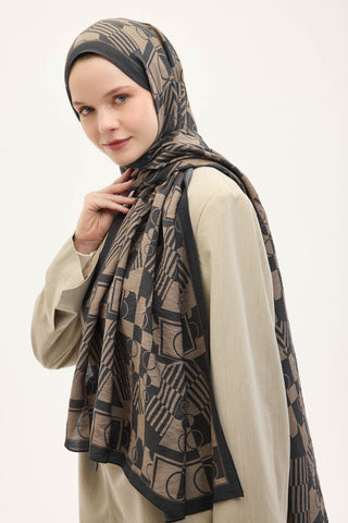 Urban Hours Elvora Koyu Antrasit Mayda Şal 190x70 - Mayda Şal - | Silk Home