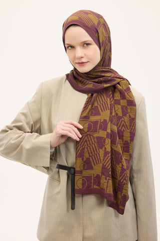 Urban Hours Elvora Vişne Çürüğü Mayda Şal 190x70 - Mayda Şal - | Silk Home