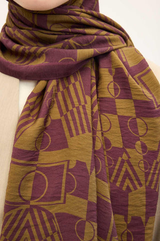 Urban Hours Elvora Vişne Çürüğü Mayda Şal 190x70 - Mayda Şal - | Silk Home