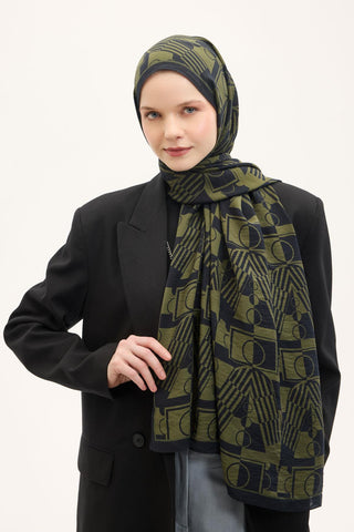 Urban Hours Elvora Koyu Siyah Mayda Şal 190x70 - Mayda Şal - | Silk Home