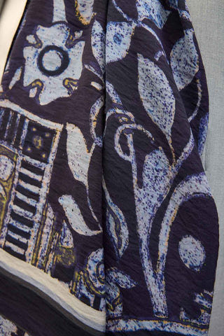 Urban Hours Antik Gece Mavi Mayda Şal 190x70 - Mayda Şal - | Silk Home
