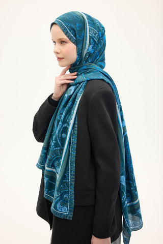 Urban Hours Antik Petrol Yeşili Mayda Şal 190x70 - Mayda Şal - | Silk Home