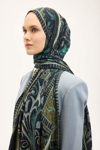 Urban Hours Antik Siyah Mayda Şal 190x70 - Mayda Şal - | Silk Home