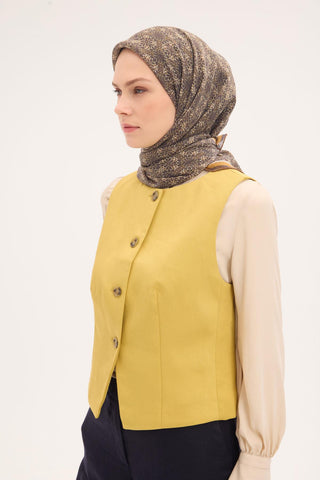 Tencel Monare Eşarp Geometrik Motif Desen 90X90 - Monare Eşarp - | Silk Home