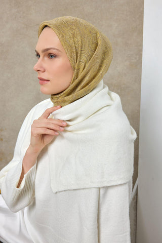Viscose Velora Scarf, Four Seasons, Baroque Floral Pattern, Espresso, 90x90 cm 