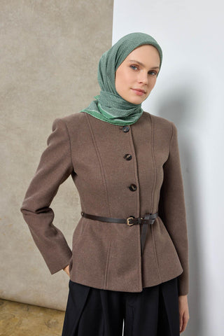 Tencel Monare Eşarp Labirent Desen Çam Yeşili 90X90 - Monare Eşarp - | Silk Home