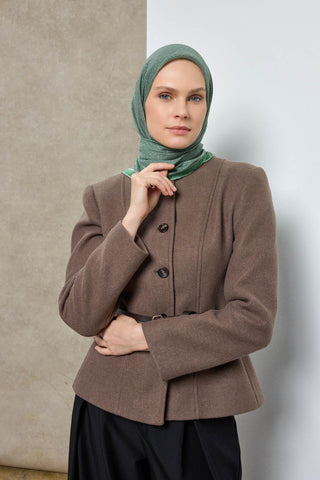 Tencel Monare Eşarp Labirent Desen Çam Yeşili 90X90 - Monare Eşarp - | Silk Home