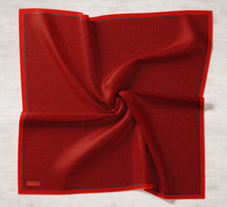 Tencel Monare Eşarp Labirent Desen Bayrak Kırmızısı 90X90 - Monare Eşarp - | Silk Home