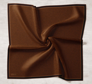 Viscose Velora Scarf, Four Seasons, Baroque Floral Pattern, Espresso, 90x90 cm 
