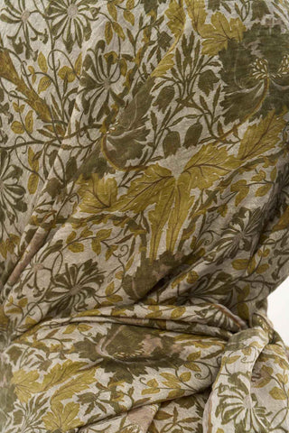 Viscose Velora Scarf, Four Seasons, Baroque Floral Pattern, Espresso, 90x90 cm 