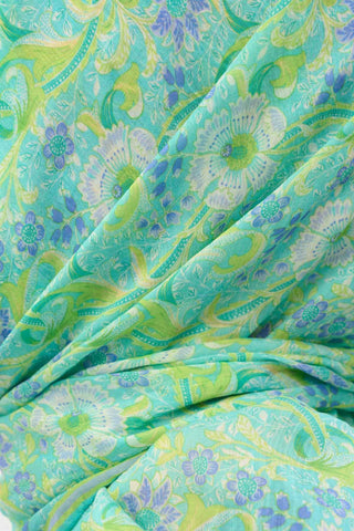 Viscose Velora Scarf, Four Seasons, Baroque Floral Pattern, Espresso, 90x90 cm 