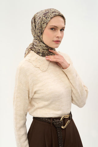 Шарф Tencel Monare Eşarp, принт Saray Baharı, цвет Butter Yellow, 90x90