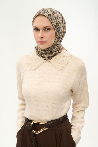 Шарф Tencel Monare Eşarp, принт Saray Baharı, цвет Butter Yellow, 90x90