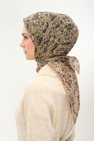 Шарф Tencel Monare Eşarp, принт Saray Baharı, цвет Butter Yellow, 90x90