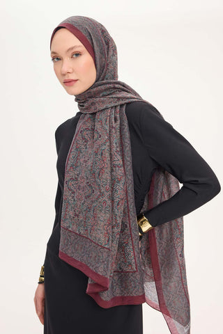 Tencel Monare Şal Koyu Yeşil Etnik Desen 75x195 - mnrsl - | Silk Home