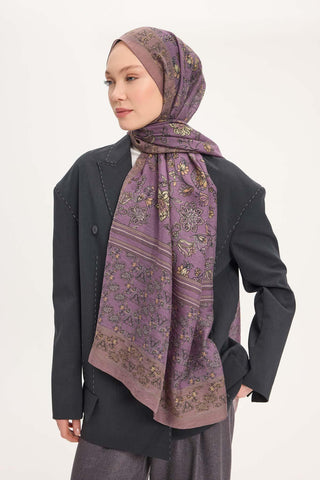 Tencel Monare Şal Mocha Çiçek Desen 75x195