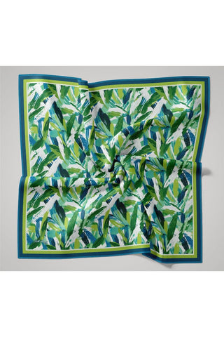 Organik Pamuk İpek Eşarp Fıstık Yeşili-Turkuaz-Mavi-Lacivert-Mint Desenli
                Kaymaz Tok Duruşlu 90X90