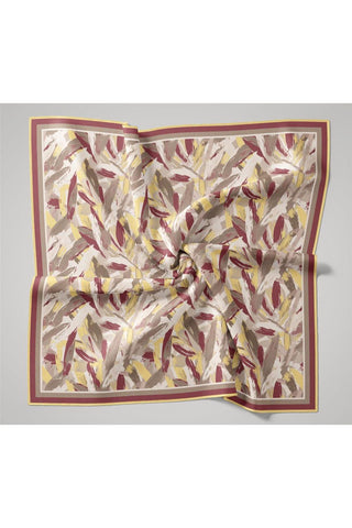 Organik Pamuk İpek Eşarp Rose-Butter Yellow-Gri-Beyaz Desenli Kaymaz Tok
                Duruşlu 90X90