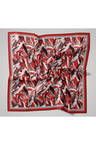 Organik Pamuk İpek Eşarp Kırmızı-Bordo Desenli Kaymaz Dokulu Akışkan Duruşlu
                90X90