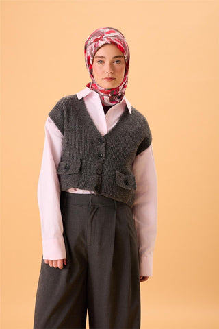 Organik Pamuk İpek Eşarp Narçiçeği-Bordo Desenli Kaymaz Dokulu Akışkan Duruşlu 90X90 - Organik Pamuk İpek Eşarp - | Silk Home