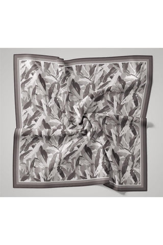 Organik Pamuk İpek Eşarp Gri-Füme Desenli Kaymaz Dokulu Akışkan Duruşlu 90X90