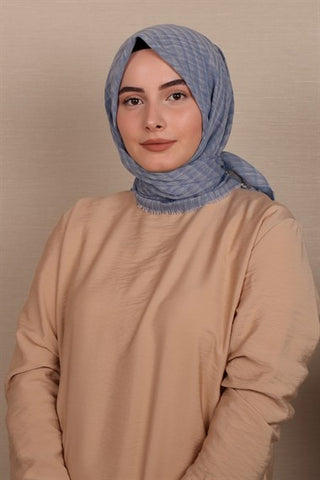 Silk Home Cotton Scarf Blue 71001-11