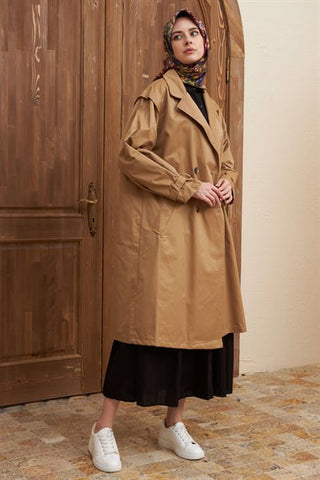 Silk Home Retro Trench Coat Camel T10002-01