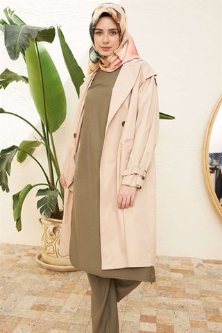 Silk Home Retro Trench Coat Cream T10001-01