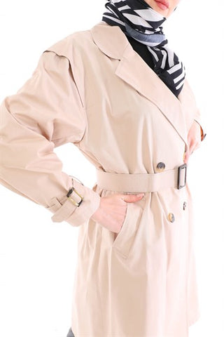 Silk Home Retro Trench Coat Cream T10001-01