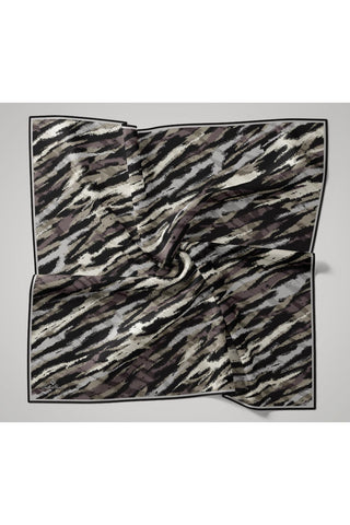 Soft Pamuk Eşarp Siyah-Gri-Lavanta-Küf Yeşili Desenli Kaymaz Tok Duruşlu 90X90