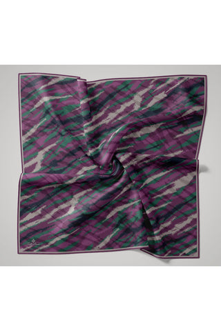 Soft Pamuk Eşarp Mor-Patina Yeşili-Lacivert-Gri Desenli Kaymaz Tok Duruşlu
                90X90